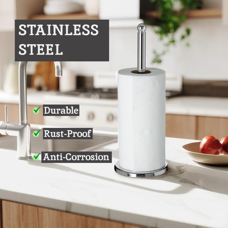Premier Housewares Kitchen Roll Holder - Chrome