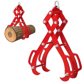 28" Log Lifting Tongs, Log Tongs with 4 Heavy Duty Steel Claws for Timber, Logging Tongs, Grapple, Log Grapple, Grapple Hook, Steel Tongs for Swivel Dragging And Log Lifting, Log Lifter for Tractors