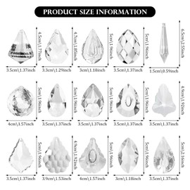 SPHERETRON Pack of 15 Sun Catchers Crystal Window Crystal Prism Crystal Ball Glass Crystals for Hanging Crystal Sun Catcher for Garden, Feng Shui, Home Decoration