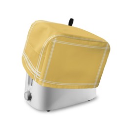 Pure Yellow Toaster Cover 2 Slice, Small Kitchen Appliance Covers, Simple Solid Color Toaster Oven Cover with Loop, Bread Machine Cover Polyester Dust Cover Protection