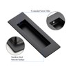 Ravinte 4 Pack Black Sliding Closet Door Handles Black Flush