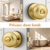 Probrico Brushed Brass Bed/Bath Knobs Keyless Privacy Interior Doors Locksets,