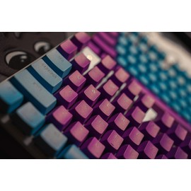 Pwnage Full PBT Keycap Set - Double Shot PBT Shine Through Full Keyboard Keycaps (Purple)