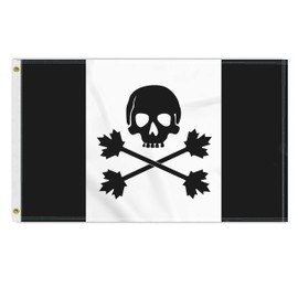 3×5 FT Funny Pirate Flag,Large 90×150 CM Black Canada Maple Outdoor Banner,100D Canadian Decor,Doube Side Printing for Patio Garden with Brass Gromment