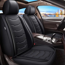 DISUTOGO Seat Covers Fit for Jaguar F-PACE 2017-2023 2024 2025: Full Set Leather Car Seat Covers Waterproof Automotive Seat Cushions Covers (2 Row 5 Seats, Black)