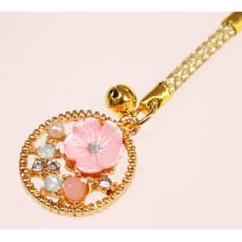 Matsumi Kogei Netsuke, Made in Japan, 0.2 x 0.8 x 3.9 inches (0.5 x 2 x 10 cm), Full Face, Round, Cherry Blossom