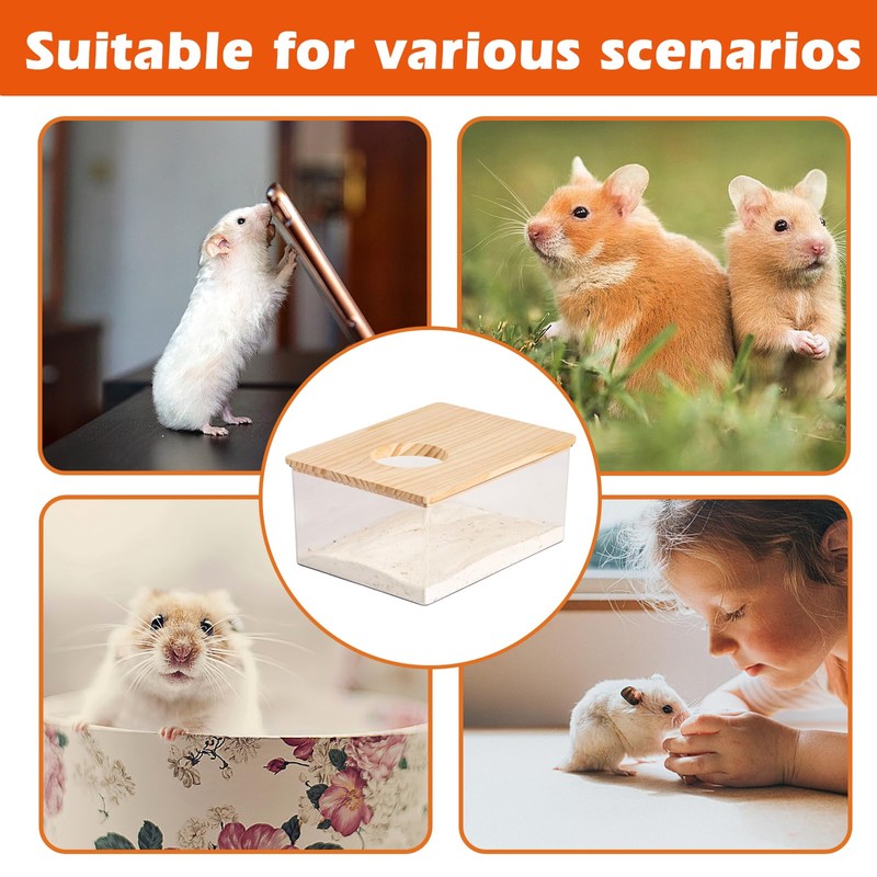 BORDEAG Hamster Bathroom, Hamster Sand Bath Box, Hamster Toilet Sand