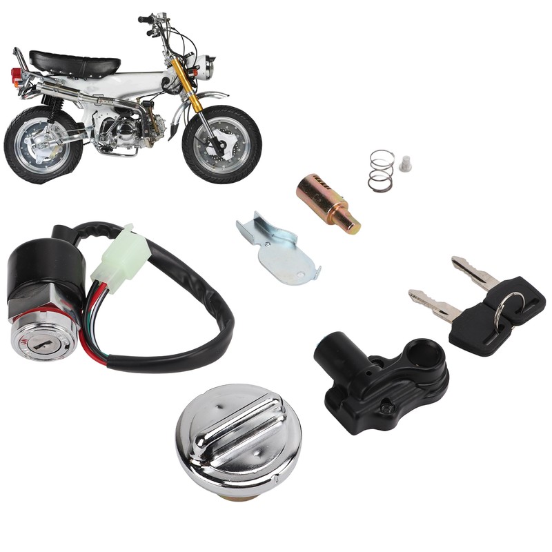 Ignition Switch Gas Cover Kit Helmet Lock 2‑Key Replacement for