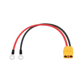 PNGKNYOCN 14AWG Silicon Cable XT90 to O Ring Terminal Cable, XT90 Female to O Ring Terminals Extension Power Cable for Solar Panel Kit and Battery Charge(0.3M/1FT)