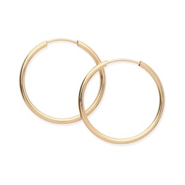 9ct Yellow Gold 18mm Sleeper Hoop Earrings