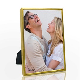 DECANIT 4x6 Picture Frame Metal,Thin Profile Photo Frame 4 by 6 Inch, Display for Wall Mounting or Tabletop Pack of 2,Gold