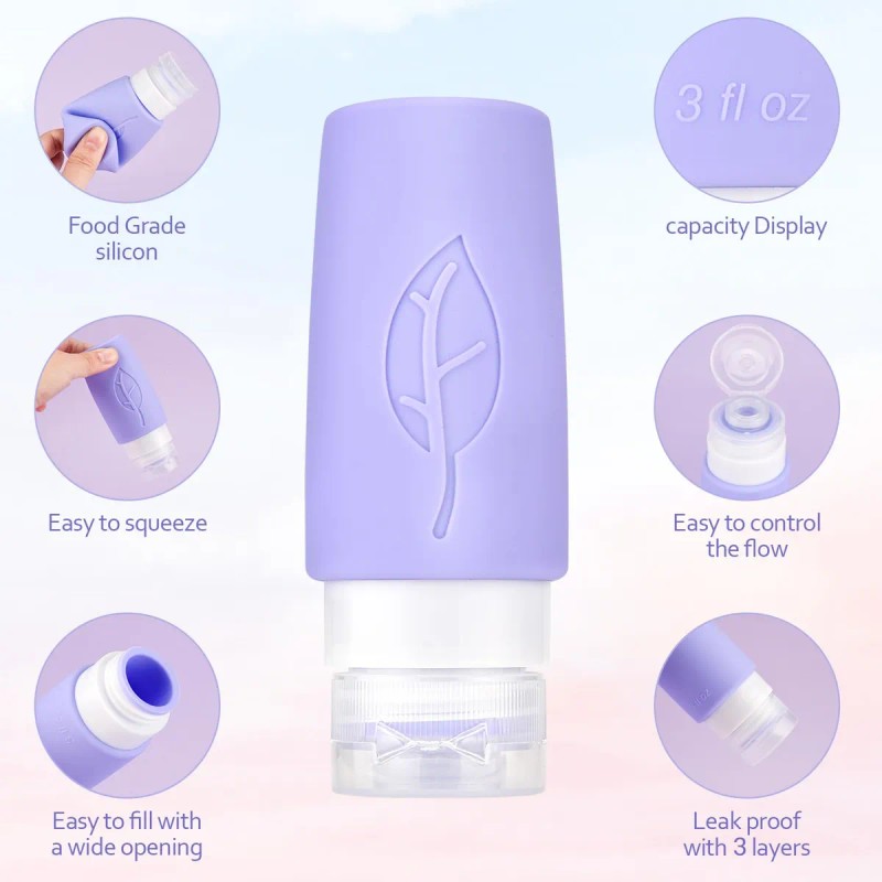 19 Botellas De Kit De Viaje Portátiles Contenedores Silicona