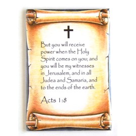 Acts 1:8 Bible Verse Fridge Magnet (2 x 3 inches)