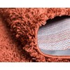 Unique Loom Solo Solid Shag Collection Modern Plush Terracotta Round