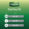 Depend FIT-FLEX Incontinence Underwear for Men, Maximum Absorbency, Disposable, L,