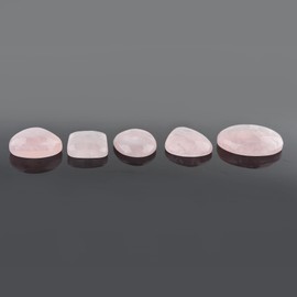 CRYSTALIS Wholesale 5pcs Natural Rose Quartz Loose Gemstone Bulk Cabochons Jewelry Making Supply, Chakra Healing Polished Stones, Wire Wrapping, DIY, Gem Collection