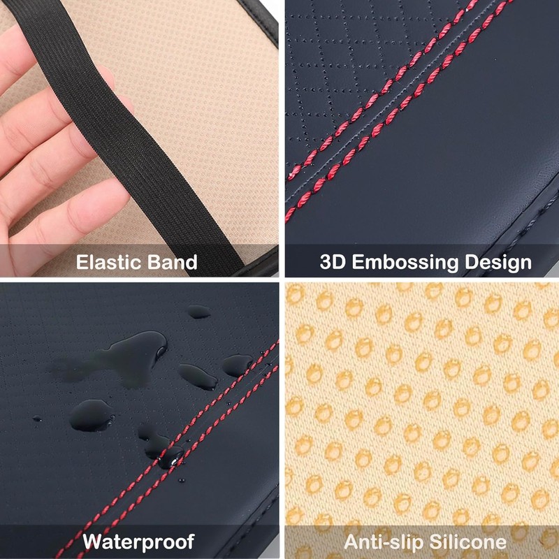 Car Center Console Cover, PU Leather Car Armrest Box Pad,