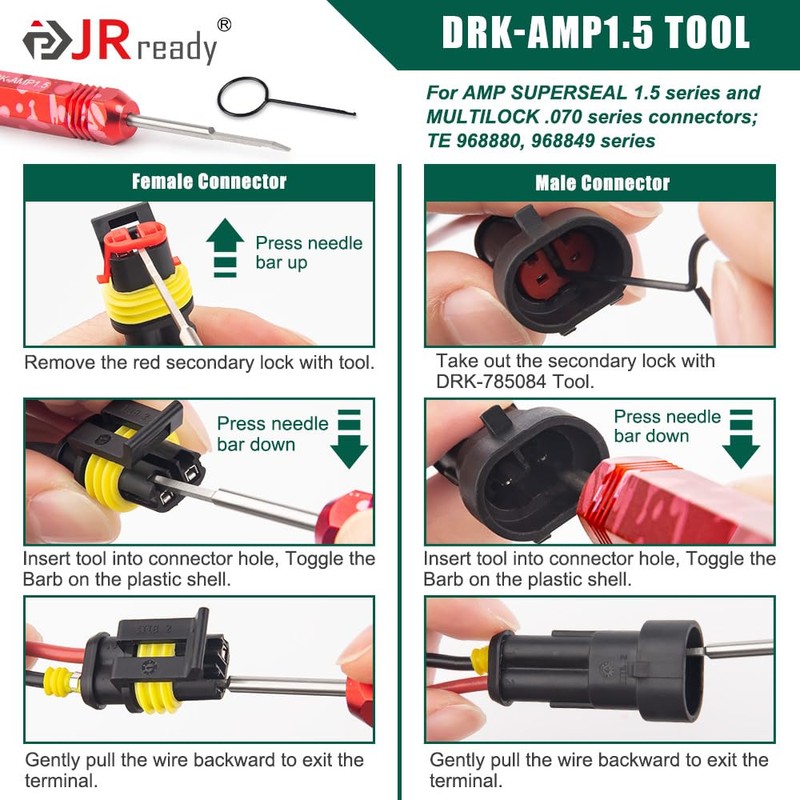 JRready ST5234 Pin Extractor Tool Set for AMP Super Seal1.5