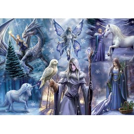 Bluebird Puzzle - Winter Fantasy 1000 Piece Puzzle - Fairies, Dragons and Fantastic Creatures in Winter - Puzzle for Adults
