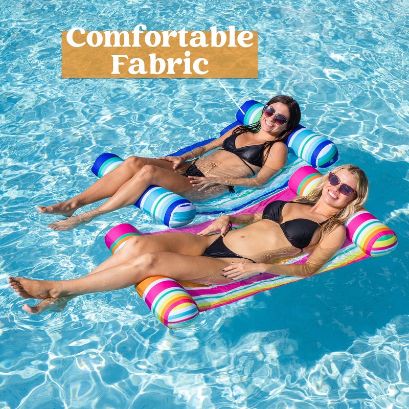 2 Pack Inflatable Pool Float Hammock, Multi Purpose Swimming Raft,