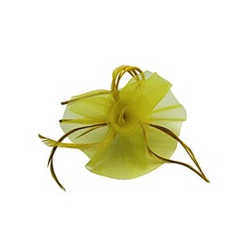 Finecy In - Ladies Women Occasion Wedding Hat Fascinator Royal Ascot Races Fancy Dress with Clip & Aliceband (Yellow)