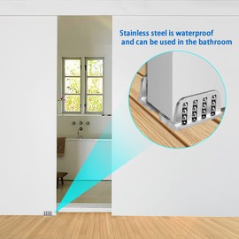 Barn Door Floor Guide Bearing Design, Sliding Barn Door Floor Guide Adjustable Rollers at The Bottom Strong and Durable Steel Frame