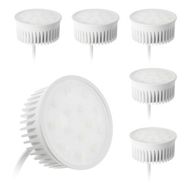 KYOTECH Set of 6 LED Module Neutral White 4000 K 50 mm 5 W 230 V Neutral White 400 LM 120 Degree Beam for Standard Recessed Spotlights Ultra Flat Only 23 mm for Replacing GU10 & MR16 Halogen Bulbs