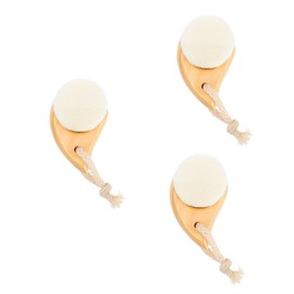 FOMIYES 3pcs Natural Wood Facial Brush Deep Cleaning Makeup Removal Scalp Care Gentle Massage