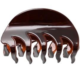 Prettyou 3" Handmade Celluloid French Design Barrettes Hair Claw Tortoise Shell Luxury Fashion Accessories Hair Clip for Women (chocolate)