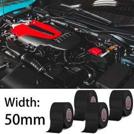 Outus Wire Harness Cloth Electrical Tape Wire Loom Tape Wiring Harness Automotive Heat Proof Cloth Tape for Automotive Electrical Wrap Protection Insulation Cable Fixed (4 Roll,50 mm)
