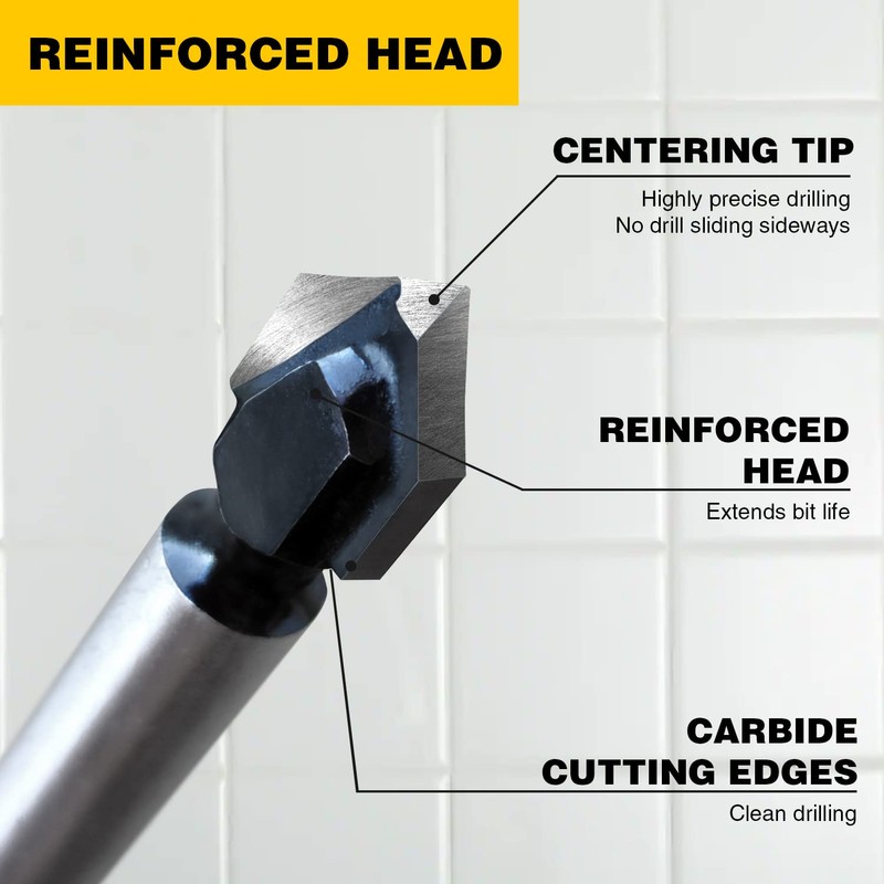 Masonry Drill Bits Set - Glass Drill Bits for Tiles,