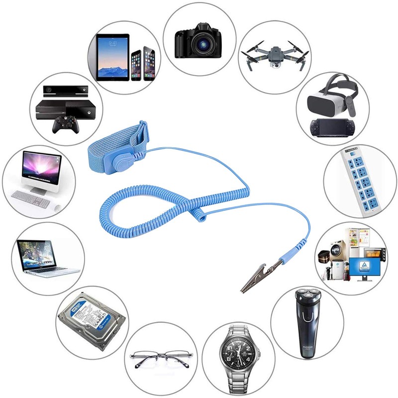 Anti Static Wrist Strap Band with Grounding Wire Surge Protection