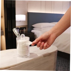 Ciieeo Cosmetic Cotton Pads Holder with Lid Transparent Makeup Storage Box for Cotton Pads Neatly Organized Dispenser for Skincare Essentials Elegant Design for Dressers and Bathrooms