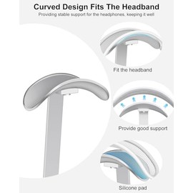 VICHYIE - Soporte para auriculares AirPods Max, varilla de soporte aluminio, base pesada, accesorio soporte