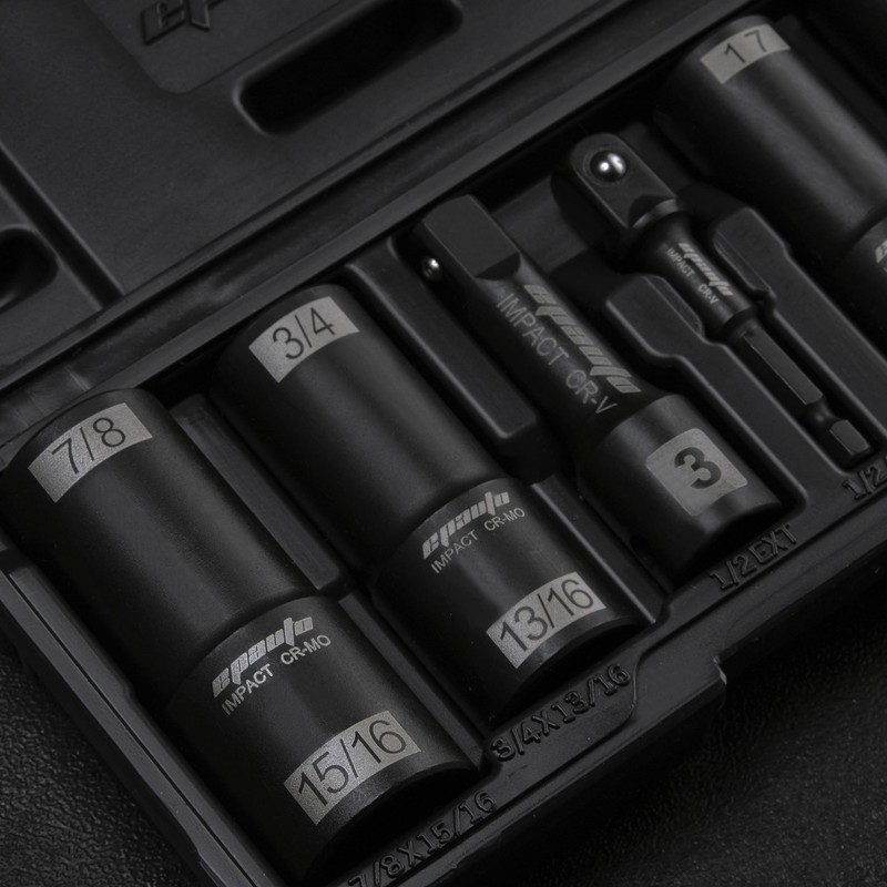 EPAuto 1/2-Inch-Drive Impact Flip Socket Set, 6pcs