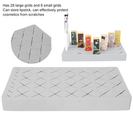 Betued Lipstick Storage Box, Lipstick Organizer, Silicone Makeup Storage Box Large 36 Grids Cosmetic Storage Lip Gloss Makup Cosmetic Organizer Case(Gray)