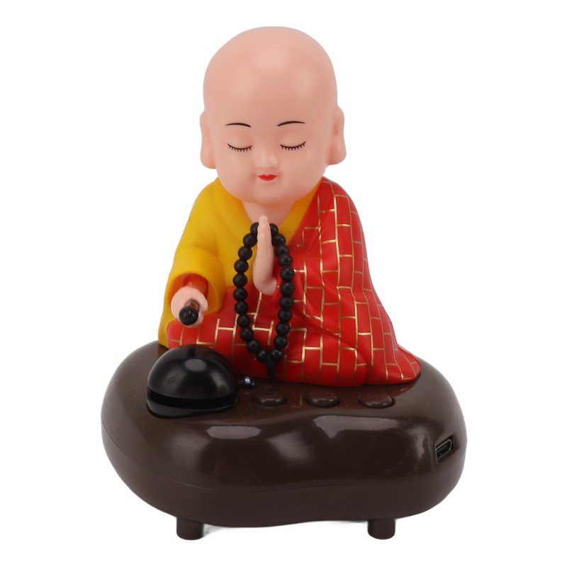 Little Monk Figurine USB Charging 6 Songs Music LED Nodding