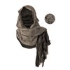 Wrap Dune Wasteland Hooded Shawl With Viking Brooch | Cowl