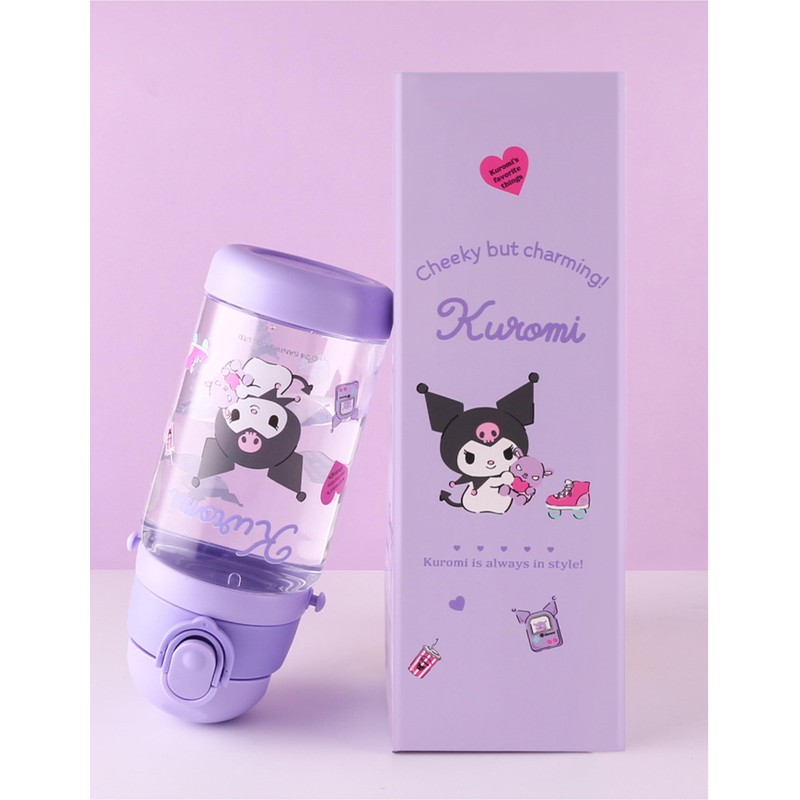 Everyday Delights Kuromi Water Bottle Double Covers with Straw and