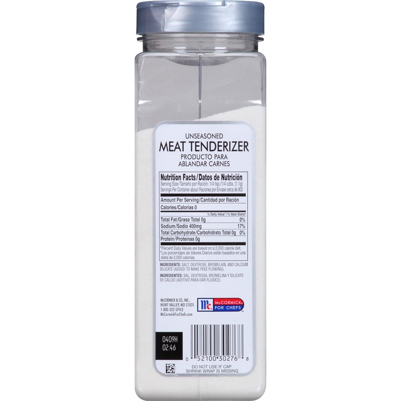 McCormick Culinary Unseasoned Meat Tenderizer, 35 oz (Pack of 6)