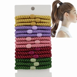 KOVOLITU High Elastic Ponytail Holders 15 PCS Hair Ties No Damage for Thick Hair Braided Hair Ties for Women Girls-Vintage Blossom