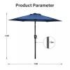 Simple Deluxe 7.5ft Patio Umbrella Outdoor Market Umbrella with Push
