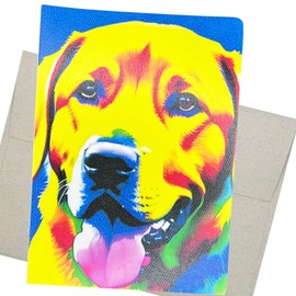 Groomers Margins Yellow Labrador Retriever Greeting Card (5X7 Inches and Blank Inside) Yellow Lab Thank You Card - 130