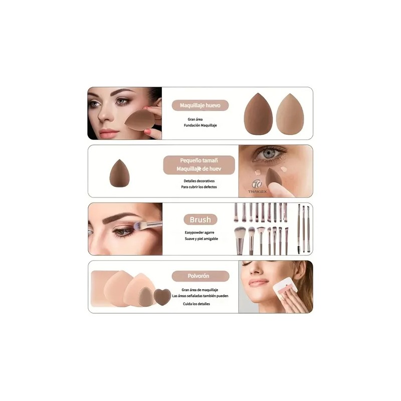 Brochas Maquillaje Profesional Y Herramientas Cosméticas 40p
