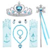 YaphetS Princess Elsa Dress Up Accessories,7 Pcs Girl's Jewelry Dress