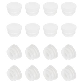 PATIKIL Round Plastic Plugs, 16pcs 1.11"/28mm Tube Insert End Cap Plastic Plug Cap, Chair Leg Furniture Metal Tube Hardware Plug Fence for Round Tube, White