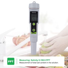 Fdit Pool Salt Tester Salinity Meter Digital PenType Salinity Tester for Sea Water Saltwater Swimming Pool, Default