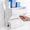 Paper Towel Holder with Shelf Plastic Wall Mounted Paper Towel