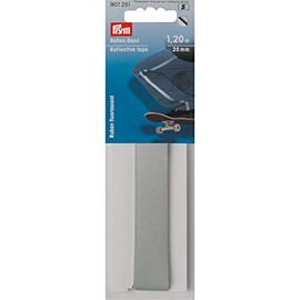 Prym Reflex-Band 20 mm selbstklebend, 65% PES 35% CO, silberfarbig