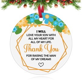 Mother in Law Christmas Ornaments from Daughter Thank You Appreciation Gift for Mother in Law Birthday Mother's Day Valentines Wedding Present for New Mom Hanging Ornament for Christmas Tree